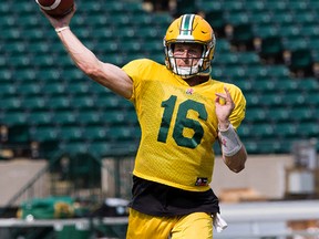 Matt Nichols won't be the Eskimos' starting quarterback for the first time this season since Mike Reilly was injured in Game 1. (David Bloom, Edmonton Sun)