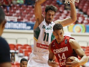 Dallas Mavericks forward Dwight Powell, of Toronto, scored 18 points and added eight rebounds for Canada in its victory over Brazil last night in the Tuto Marchand Cup. (Jose Jimenez Tirado/FIBA Americas)