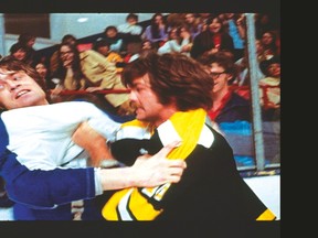 Face-Off featured such NHL stars as the Bruins’ Derek Sanderson menacing Art Hindle, who starred as Leafs star Billy Duke.
