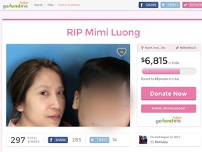 A GoFundMe page has been created for Mimi Luong's 13-year-old son. Luong plunged to her death last week.
