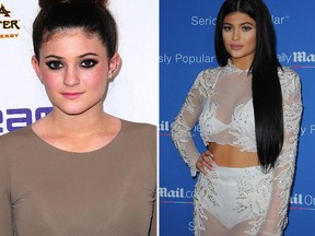 (From left) Kylie Jenner in 2012, Jenner in 2015. (WENN.COM)