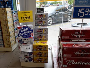 Beer is on display inside a store in Drummondville, Que., on Thursday, July 23, 2015.  THE CANADIAN PRESS/Ryan Remiorz