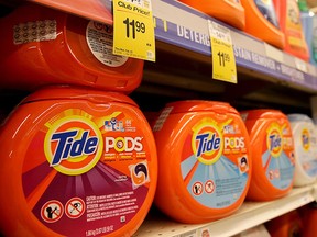 Tide detergent pods, from Procter & Gamble, are seen in this Feb.13, 2015 file photo. REUTERS/Gary Cameron/Files