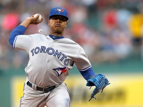 Pitcher Marcus Stroman is anxious to return to the Blue Jays lineup, but he has not received medical clearance to do so. (AFP/PHOTO)