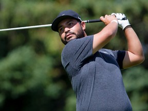 JJ Spaun follows through on his tee shot during the third round of play at the National Capital Open at the Hylands Golf Club in Ottawa on Aug. 22. Errol McGihon/Ottawa Sun/Postmedia Network