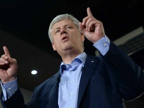 Conservative  leader Stephen Harper makes a campaign stop in Montreal on Tuesday, August 25, 2015.  THE CANADIAN PRESS/Sean Kilpatrick