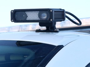 An Automated Licence Plate Recognition System camera sits on top of a Greater Sudbury Police Service SUV in this file photo.