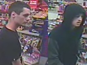 Two suspects in a robbery at a Beechwood Ave. store. (OTTAWA Police submitted image Ottawa Sun / Postmedia Network)
