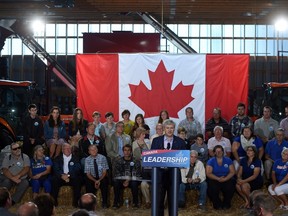 Conservative leader Stephen Harper makes a campaign stop in Lancaster, Ont., on Aug. 26, 2015. (THE CANADIAN PRESS/Sean Kilpatrick)