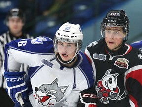 Sudbury Wolves defenceman Conor Cummins (36) watches the play during OHL action against the Niagara IceDogs in this file photo. Gino Donato/The Sudbury Star/Postmedia Network