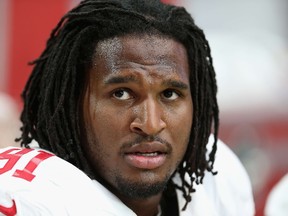 Defensive end Ray McDonald of the San Francisco 49ers looks on during NFL play against the Arizona Cardinals at the University of Phoenix Stadium on September 21, 2014 in Glendale. (Christian Petersen/Getty Images/AFP)