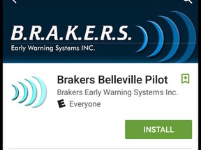 The B.R.A.K.E.R.S app, shown here, has been chosen as a finalist in the Tech.Co International Startup of the Year Competition.