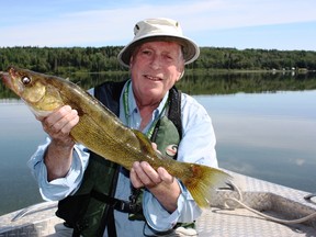 Peter Little with a “market hog” Battle Lake walleye