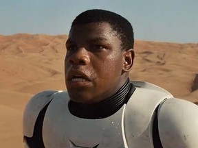 John Boyega in a scene from Star Wars: The Force Awakens. (Handout photo)