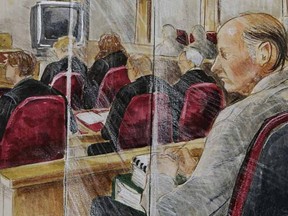 An artist's drawing shows accused serial killer Robert Pickton in court in New Westminster, British Columbia January 22, 2007.
REUTERS