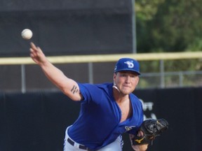 Blue Jays prospect Sean Reid-Foley delivers a pitch at class-A Dunedin. (EDDIE MICHELS/Photo)