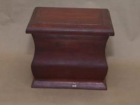 London police are looking for the owner of this wooden urn seized in a drug bust on Simcoe Street.