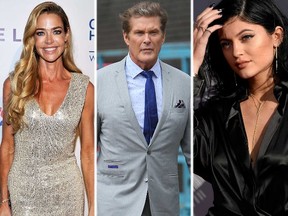 (L-R) Denise Richards, David Hasselhoff and Kylie Jenner. (Reuters/WENN file photos)