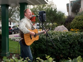 Duane Steele, top, performs at Summer Sessions in Shikaoi Park in Stony Plain on Thursday, Aug. 20. This was the last session for the 2015 summer. - Yasmin Mayne, Reporter/Examiner