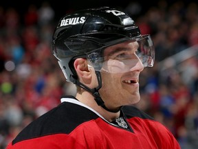 Mike Cammalleri will be sporting the number 13 once again after the ban was lifted by the Devils following the departure of Lou Lamoriello this summer to the Maple Leafs. (Elsa/Getty Images/AFP)