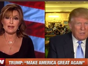 Donald Trump gets 'On Point' with Gov. Sarah Palin on OANN. (Youtube screenshot)