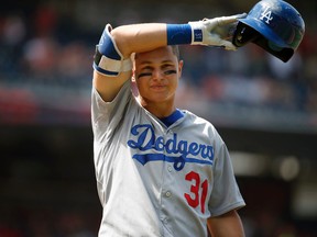 It's been a slow ride downhill for Joc Pederson of the Dodgers since that eye-opening start to his rookie season. (The Canadian Press)