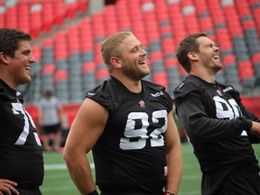 Ottawa RedBlacks Zack Evans (92) grew up a Saskatchewan Roughriders fan, with season tickets, so he knows exactly what it's like to be part of Rider Nation. TIM BAINES/OTTAWA SUN