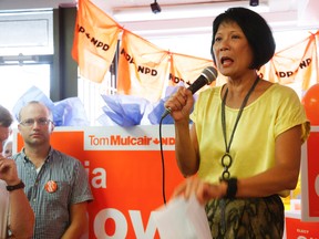 NDP candidate Olivia Chow is pictured at the opening of her Dundas St. campaign office on Sunday. (JACK BOLAND, Toronto Sun)