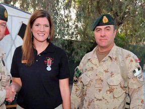 Five years ago, Catharine Sloan was decorated by Canada?s military for civilian service in Afghanistan at a base twice hit by the Taliban. Her medal was stolen from her car in downtown London on the weekend. (Special to The Free Press)