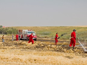 PCES responded to two grass fires south of Pincher Creek in late August 2015. The fires were under control quickly.