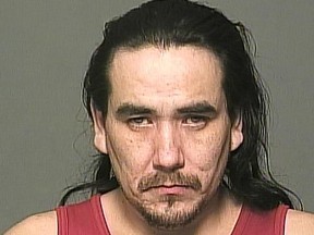 A warrant has been issued for George Alan Guimond, who is wanted in the Aug. 22, 2015 killing of Darryl Arthur Abraham, who was stabbed on Donwood Drive in Winnipeg. (POLICE HANDOUT)