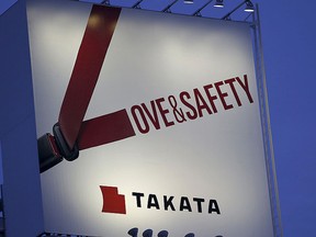 A billboard advertisement of Takata Corp. is pictured in Tokyo in this Sept. 17, 2014 file photo. REUTERS/Toru Hanai/Files
