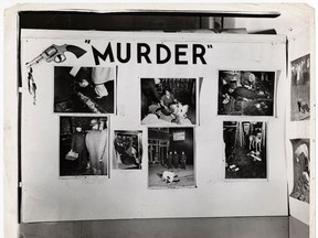An installation view of Weegee: Murder Is My Business at the Photo League, New York, 1941 is shown in a handout photo. The Ryerson Image Centre will host an exhibition this fall of photographs taken in the 1930s and '40s by the legendary New York City photojournalist known as Weegee. THE CANADIAN PRESS/HO-International Center of Photography
