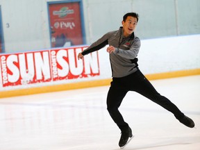 Canadian figure skater Patrick Chan works on his new program in Vaughan, Ont., on June 10, 2015. (Michael Peake/Toronto Sun)