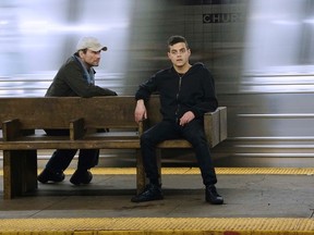 Christian Slater as Mr. Robot, Rami Malek as Elliot (Peter Kramer/USA Network)