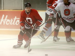 Ottawa 67's forward Adam Craievich takes part in a training camp scrimmage at TD Place on Thursday, Sept. 3, 2015. (Chris Hofley/Ottawa Sun)