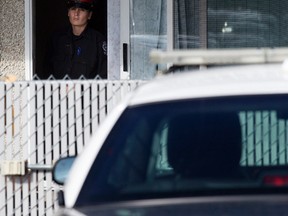 Police at the scene of a fatal shooting at the Beaumaris Lake Estates, 15503 - 106 St., in Edmonton Alta. on Thursday Sept. 3, 2015. David Bloom/Edmonton Sun/Postmedia Network