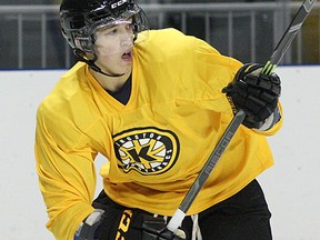 Centre Jacob Drobczyk takes part in a scrimmage during the Kingston Frontenacs training camp at the Rogers K-Rock Centre on Wednesday.
(Ian MacAlpine/The Whig-Standard)