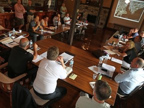 JASON MILLER/The Intelligencer 
City officials meet Thursday during strategic planning in Corbyville.