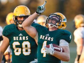 Bears co-captain and third-year running back Ed Linicki, right, says having anything less than a season where they compete to be the best in the West will be disappointing. (Ian Kucerak, Edmonton Sun)