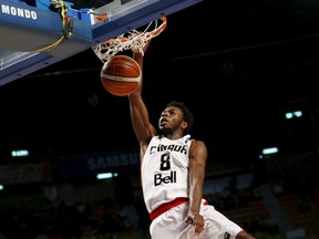 Canada's Andrew Wiggins leaps to the basket to score against Venezuela during their FIBA Americas Championship game in Mexico City on Thursday, Sept. 3, 2015. (Henry Romero/Reuters)