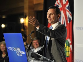 Patrick Brown addresses supporters at his victory party in Coldwater Thursday, Sept. 3, 2015. (MARK WANZEL PHOTO)