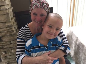 Mason Colney shaved his head to support his nana, Heather Goerz, in her fight against ovarian cancer. The Walk of Hope raises money for ovarian cancer research and awareness.