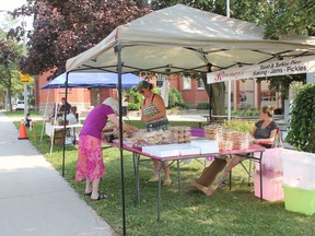 The Clinton and Central Huron BIA farmer’s market started in May and continued until last week. Coordinator, Sandy Garnet, said the market had some momentum in June but was competing with Wingham. As of now, Garnett said it won’t return in 2016. (Laura Broadley/Clinton News Record)
