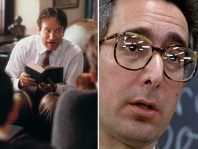 (L-R) Robin Williams in "Dead Poets Society and Ben Stein in "Ferris Bueller's Day Off."