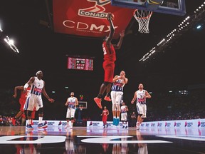 Canadian forward Anthony Bennett goes up for a dunk during Friday’s game against Puerto Rico. (Ernesto Perez M./FIBA Americas)