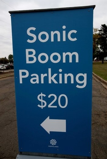 Bing bang and BOOM!  $20 to park a car ion the Northlands grounds across the road from the 2015 SONiC BOOM Festival in Borden Park in Edmonton on Saturday Sept. 5, 2015. Tom Braid/Edmonton Sun/Postmedia Network.