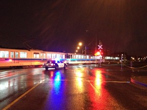 A man is dead after he was struck by an LRT train at 82 Street and 113 Avenue, near the Stadium station. (KEVIN MAIMANN Edmonton Sun)