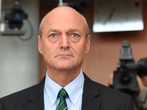 German intelligence service (BND) chief Gerhard Schindler, seen here at the enquiry commission on the US intelligence agency NSA in Berlin in May, has been quoted as saying that the agency has "information that (Islamic State) used mustard gas in northern Iraq." AFP Photo/Tobias Schwarz