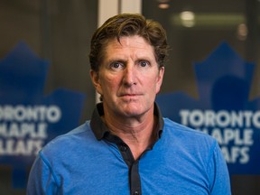 Toronto Maple Leafs coach Mike Babcock poses for a photo at the Leafs skating rink at the MasterCard Centre for Hockey Excellence in Toronto, Ont. on September 3, 2015. (Ernest Doroszuk/Postmedia Network)